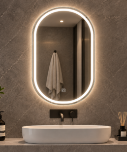 Specchio LED Bagno Capsula 60x80 cm – Touch, Antiappannamento, 3 Temperature Luce | DSL 057