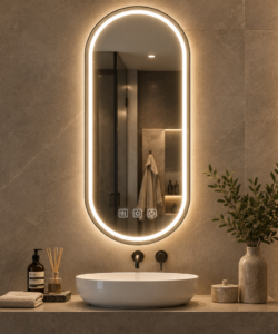 Specchio LED Bagno a Capsula 60x120 cm – Touch, Antiappannamento, 3 Tonalità | DSL 060